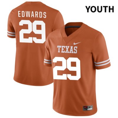 Texas Longhorns Youth #29 Zach Edwards Authentic Orange NIL 2022 College Football Jersey VTQ44P8Y